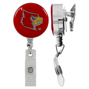 Louisville Cardinals Red Retractable Work ID Badge Reel Holder. NCAA
